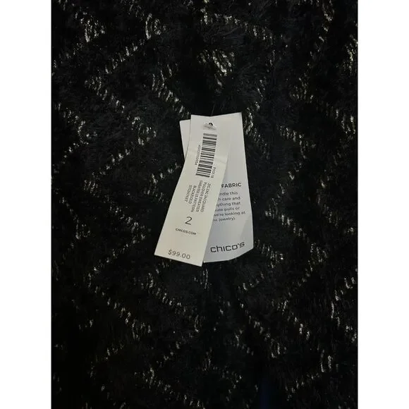 Chico's Zig-Zag Fuzzy Soft Jacquard Pullover Sweater NWT Size US LARGE - Picture 8 of 10